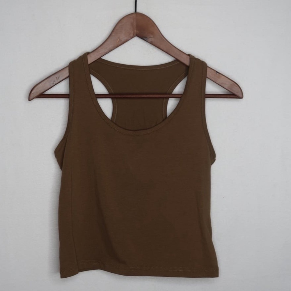 3 Pack Crop Tank Tops Multicolored Women's M Cotton Stretch Racerback NWOT